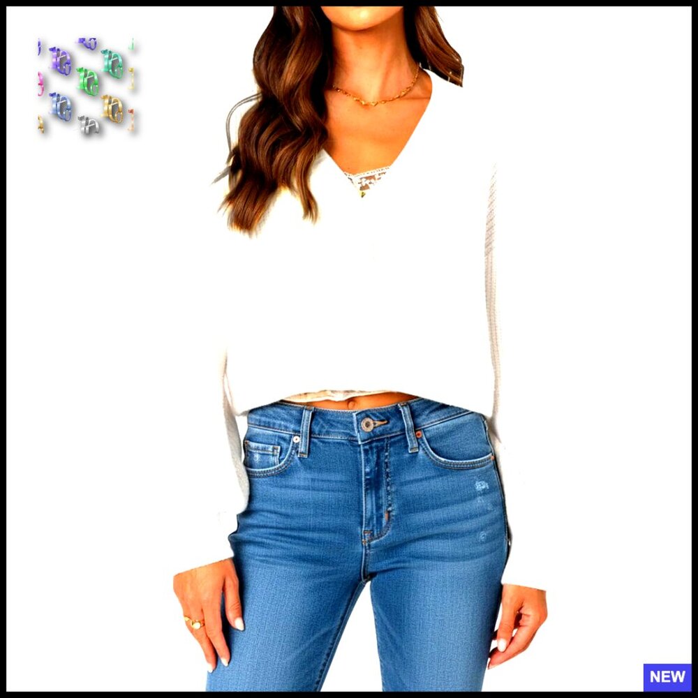 Chunky Knit Cropped Cardigan V Neck Button Front Oversized Cozy Sweater